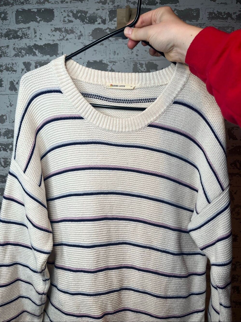 Marine layer | women stripe knitted crewneck sweater